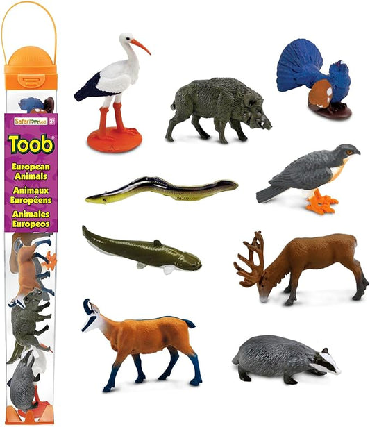 Safari Ltd. Set of 9 European Animal Toy Figures | TOOB Collection | Non-Toxic and BPA Free | Toy Animals | Suitable for Ages 3 and Up