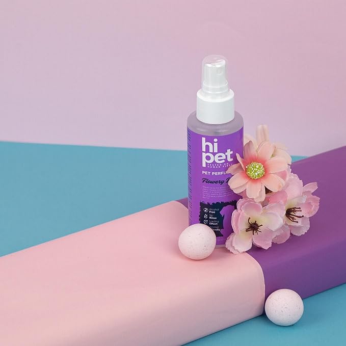 Hi Pet Flowery Base Pet Perfume, Cat & Dog Perfume Spray Long Lasting, Cat and Dog Cologne to Soften, Shine, Refresh the Coat, 4.06 Fl Oz (Pack of 1)