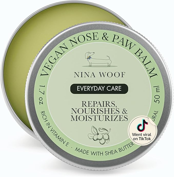 All-Natural Dog Paw & Nose Balm – Vegan Dog Grooming Supplies | Dog Paw Moisturizer & Nose Butter for Dogs | Safe Snout Soother for Dry Nose & Cracked Paws