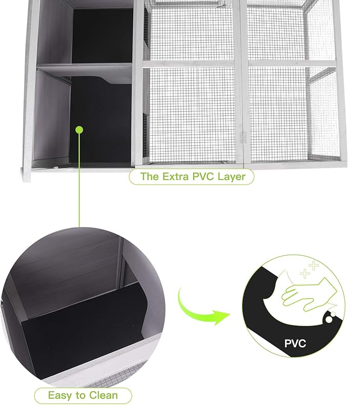 GUTINNEEN Rabbit Hutch Indoor, Bunny Cage Outdoor, Small Animal House with Large Run
