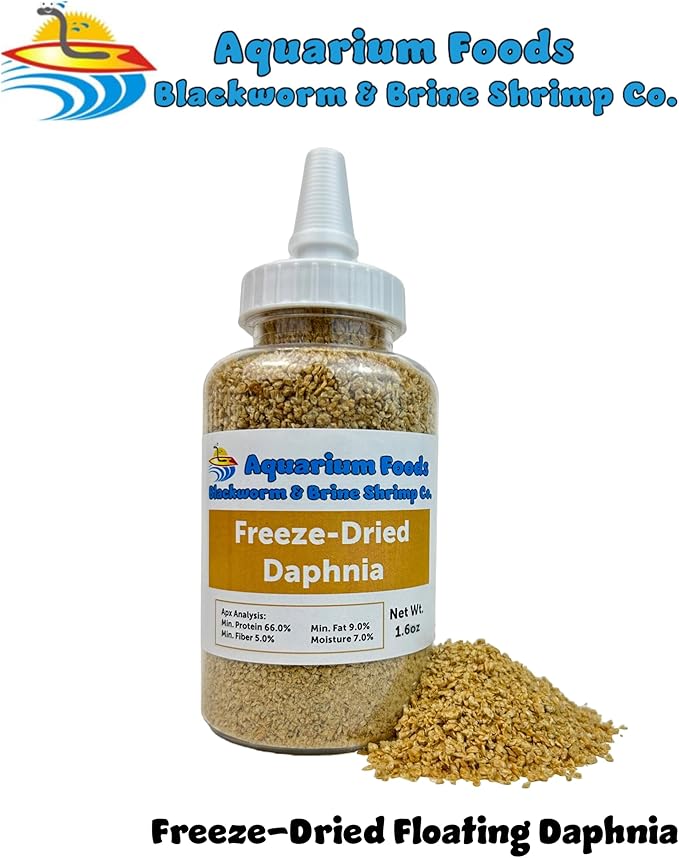 Aquatic Foods Inc. Freeze-Dried Daphnia for All Freshwater's, Marine's, Baby Pond Fish, Invertebrates, Corals, Anemones, All Tiny Nano, Fry and Babies…1.6oz Lg Squeeze Bottle