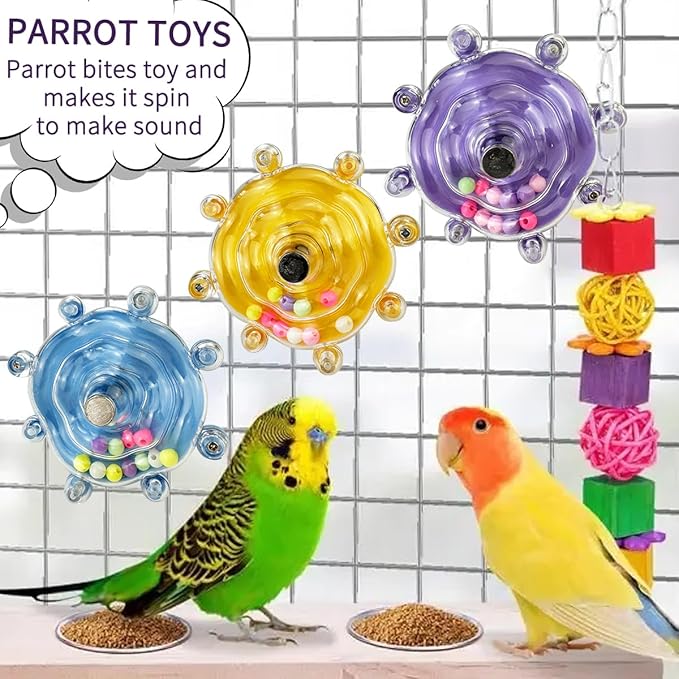 Budgie Toys, Parakeet Training Toys, Interactive Bird Educational Toys for Small Birds, Cockatiel Toys, Fun Parakeet Toys, Lovebird Toys, Quaker Parrot Toys, Sunbird Toys, Starling Toys(Blue)