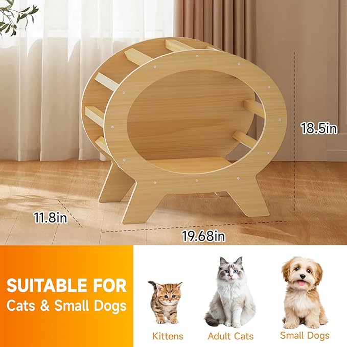 Pine Wood Cat House - Shelter for Cats,Elevated TV Shaped Solid Wood Pet Cabin for Cats,Chickens,Guinea Pigs. Suitable for Indoor,Balcony and Hallway. Easy Assembly, Weather-Resistant.
