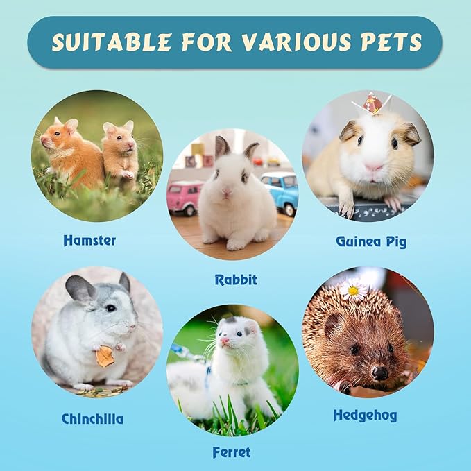 Large Rabbit Foraging Toy with Bell, Washable Snuffle Ball for Rabbits Toys Interactive Puzzle Bunny Toy Treat Dispenser Encourage Natural Foraging Skills Slow Feeder for Small Animals - Blue