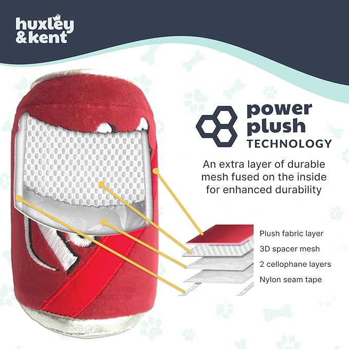 Huxley & Kent Funny Dog Toy w/Squeaker – Power Plush Squeaky Dog Toys for Small, Medium & Large Dogs – Soft Stuffed Animal for Indoor Play & Fetch - Snoreo Cookies, Large