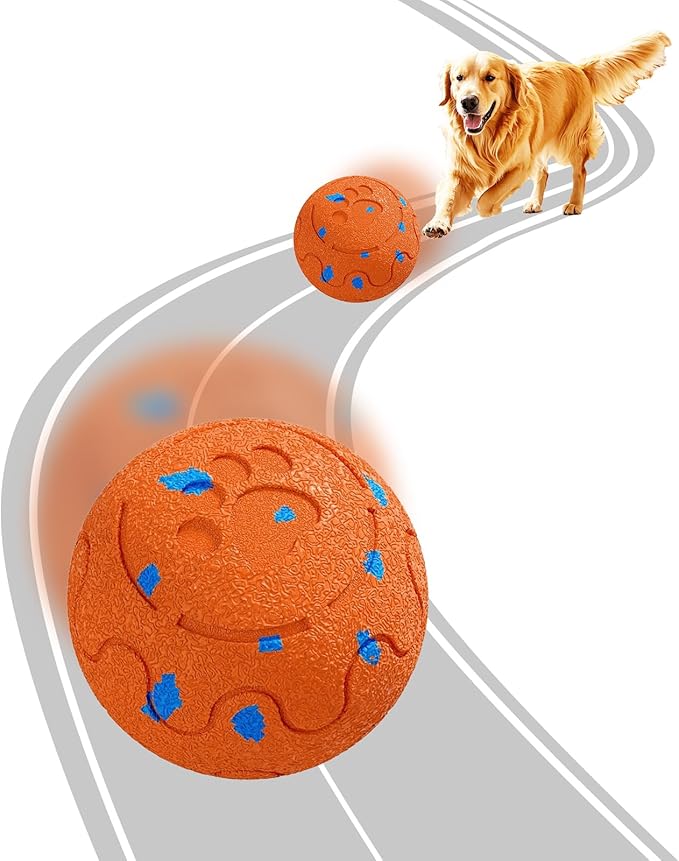 Dog Balls: Interactive Dog Ball, Self-Moving Dog Toy with Auto-Rolling & Bouncing, E-TPU Material, IP54 Waterproof, Motion-Activated, for Small/Medium/Large Dogs (Orange)