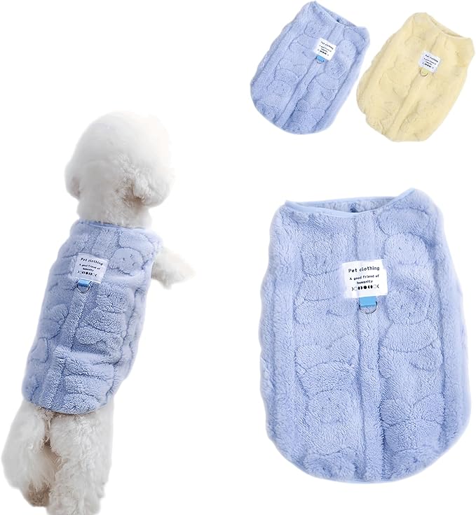 Warm Cat Apparel Cute Fluffy Cat Sweatshirt Cartoon Kitten Winter Coat Pullover Soft Skin-Friendly Knitwear (X-Large, Blue)