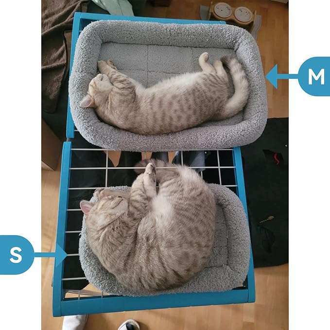 PETLESO Cat Bed Mat with Surrounding Pillow, 22" x 16" Plush Cushion for Small to Meidum Dogs & Cats Sleeping, Indoor Pet Beds Furniture Carrier Crate Anti Skid Pad, Washable, Medium