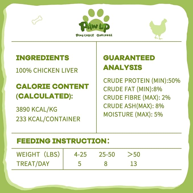Freeze Dried Chicken Liver Pet Treats, High Protein Freeze-Dried Pet Food for Dogs, Cats, Fresh Ingredient Snacks, 2.1 oz, Rawhide Free&Grain Free