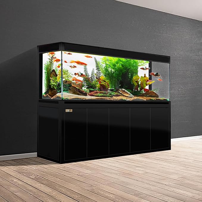 400 Gallon Aquarium Tempered Ultra-Clear Glass with Complete Setup All Black