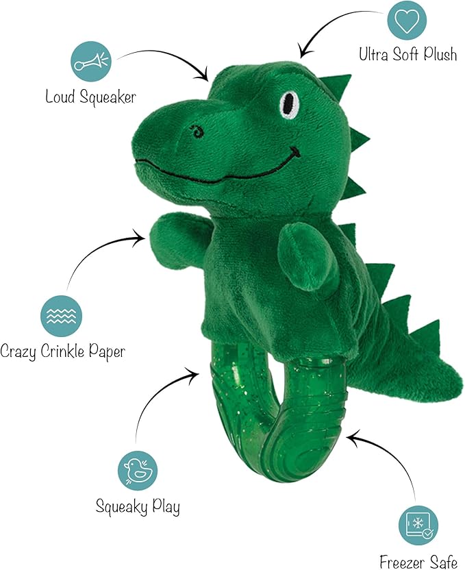 Fringe Studio Rubber Dog Toy, Unleash The Dino, Pet Shop Collection (519080)