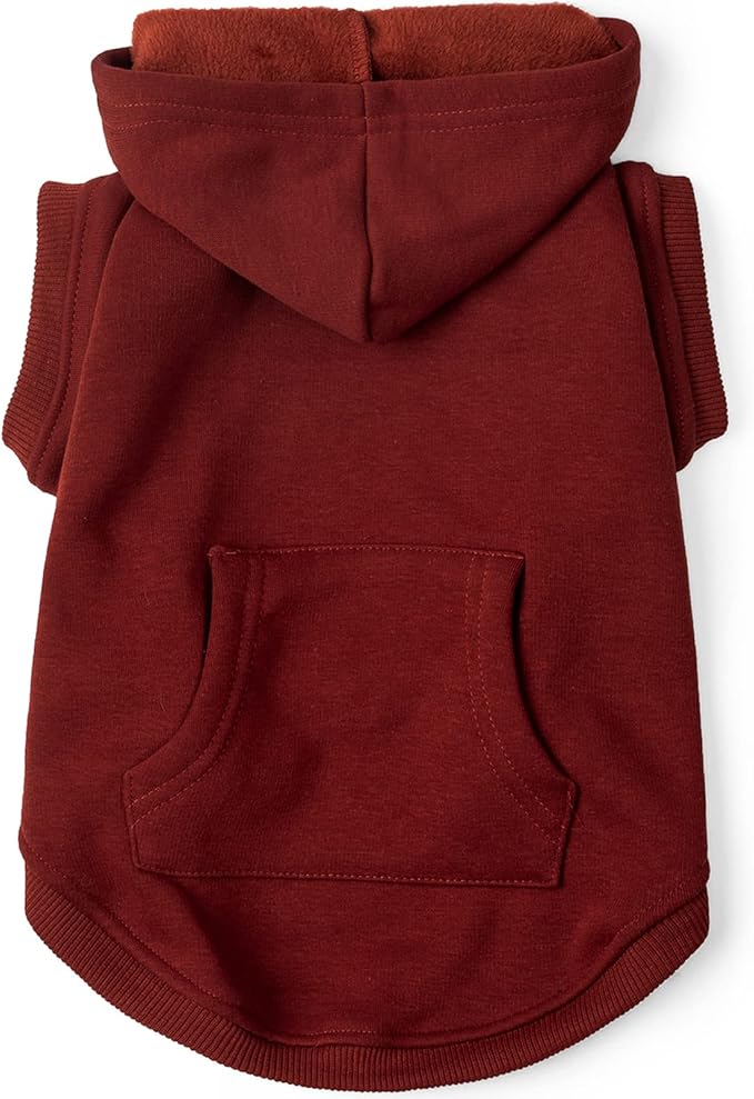 Koneseve Dog Hoodie Fleece Dog Clothes Warm Sweater with Hat for Medium Large Dogs Cat Hooded Shirt Kitten Pet Basic Sweatshirt with Pocket Doggie Soft Winter Coat Apparel (Red; 4XL)