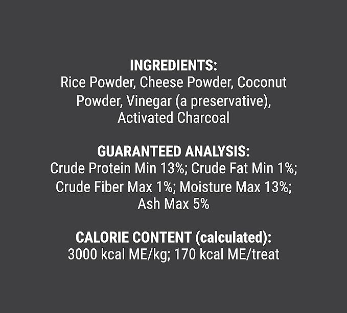Happy Teeth Cheese & Charcoal Dental Dog Chews | Cheese Flavor with Activated Charcoal | Dental Chew | Protein Rich | Gluten Free - Lactose Free - Wheat Free - Soy Free| 2 Chews per Resealable Pouch