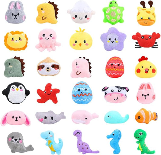 Skirfy Mini Animal Plush Toy Set 30pcs Claw Machine Prizes for Kids Easter fillers for Kids Boys Girls