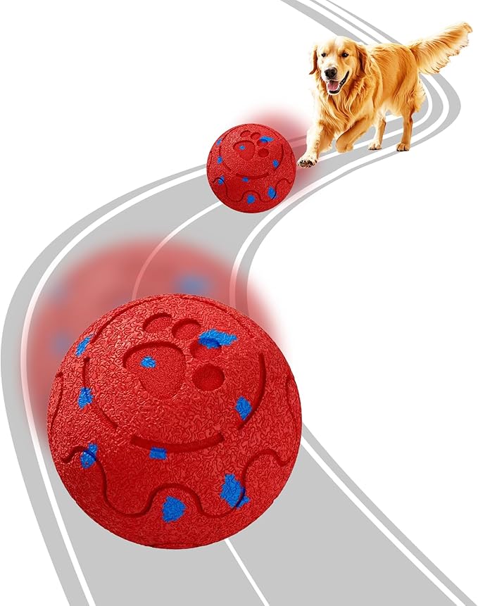 Dog Balls: Interactive Dog Ball, Self-Moving Dog Toy with Auto-Rolling & Bouncing, E-TPU Material, IP54 Waterproof, Motion-Activated, for Small/Medium/Large Dogs (Red)