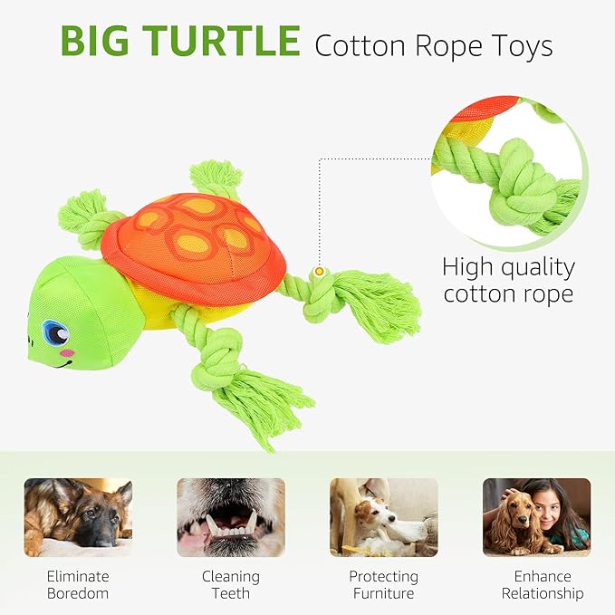 SCENEREAL Turtle Dog Toy - Chew & Fetch Toy for Medium Large Dogs, Floats on Water for Pool, Lake or Beach, Fall Halloween Puppy Toys Interactive Outdoor Training Retrieving Dummy