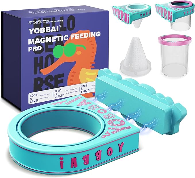 Magnetic Fish Feeding Ring – Strong Magnet Feeder for Betta Goldfish Shrimp, Stops Waste, Anti Jump, Works with Floating Pellets Frozen & Live Worms