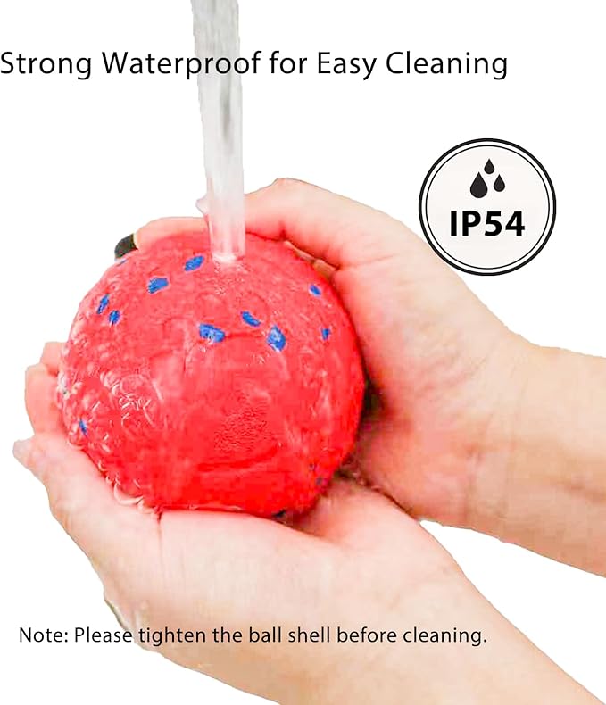 Dog Balls: Interactive Dog Ball, Self-Moving Dog Toy with Auto-Rolling & Bouncing, E-TPU Material, IP54 Waterproof, Motion-Activated, for Small/Medium/Large Dogs (Red)