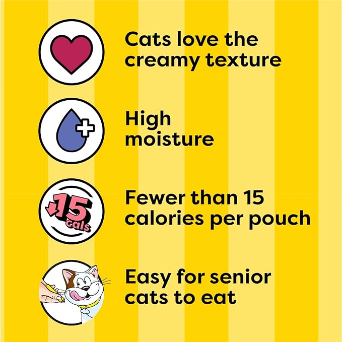 Temptations Creamy Puree Squeezable Lickable Wet Cat Treats with Beef Liver, 0.42 oz. Tubes, 16 Count