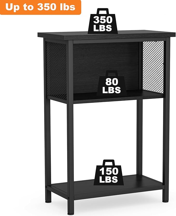 BSONE 5-10 Gallon Fish Tank Stand, Small Aquarium Stand Shelf, 0.71" Thickened Tabletop, 20.5" W×11" D ×31" H , Black