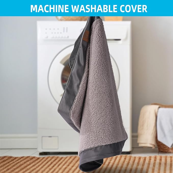 Sunheir Medium Dog Bed Mat, 30''X20''X3'', Orthopedic, Grey, Waterproof, Machine Washable, Egg-Crate Foam