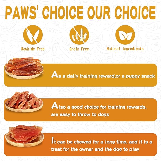 Chicken Jerky Dog Treats, Human Grade Chicken Tender, All Natural High Protein Jerky for Dog, Rawhide-Free, No Artificial Flavors, 12.5 oz