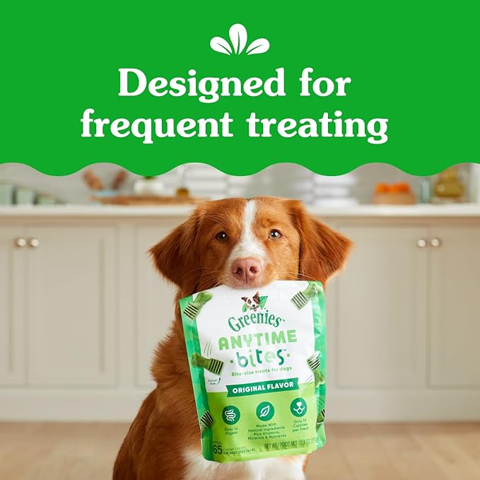 Greenies Anytime Bites Dog Treats, Mint Flavor, 10.3 oz. Bag