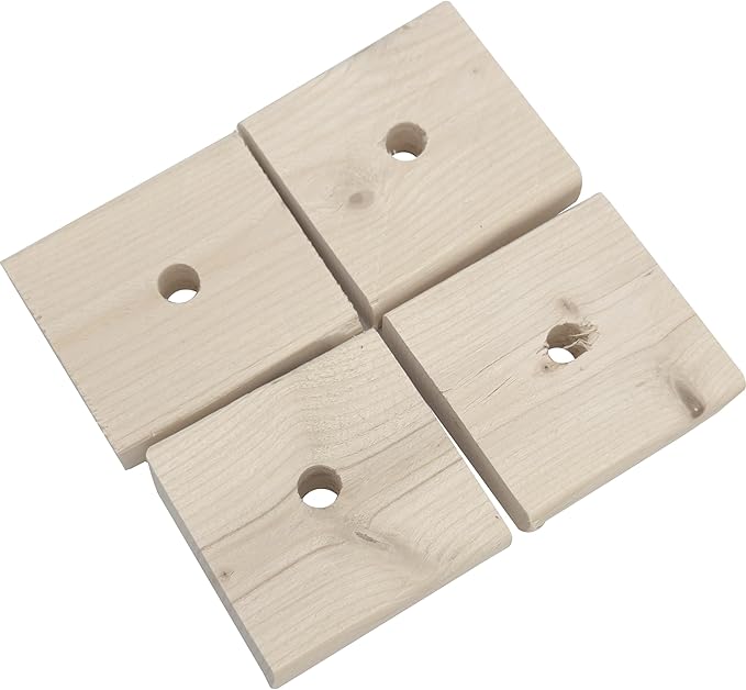 3011 Block Type 11 Thin Square Slat Softwood kiln Dried Heat Treated Unfinished Flat chewable Toy Part with Center Hole Handcrafted by Impeckable Bird Toys for Conures Caiques Amazons