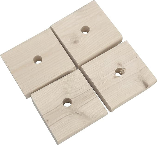 3011 Block Type 11 Thin Square Slat Softwood kiln Dried Heat Treated Unfinished Flat chewable Toy Part with Center Hole Handcrafted by Impeckable Bird Toys for Conures Caiques Amazons