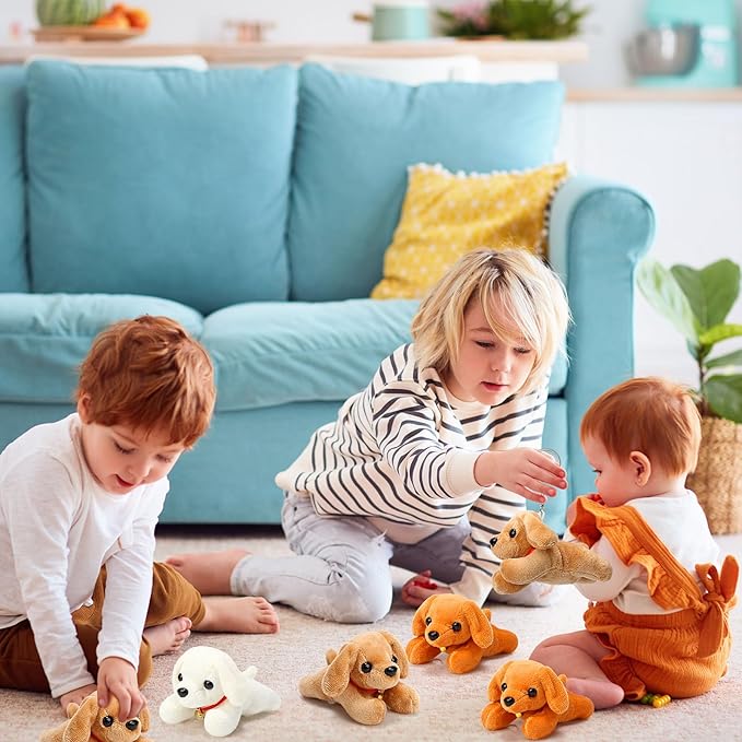 Sosation 20 Pcs Mini Plush Stuffed Puppy Bulk Gift Puppy Party Favor Toy Soft Plush Dog for Kids Christmas Bag Fillers Baby Show Birthday Carnival Prize Party