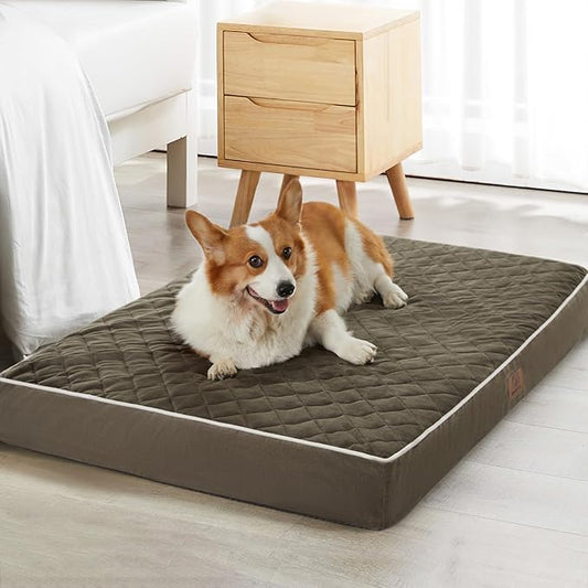 WNPETHOME Orthopedic Big Dog Beds Large Sized Dog, Waterproof Extra Large Dogs Bed with Removable Washable Cover, Multi-Needle Quilting Dogs Crate Bed