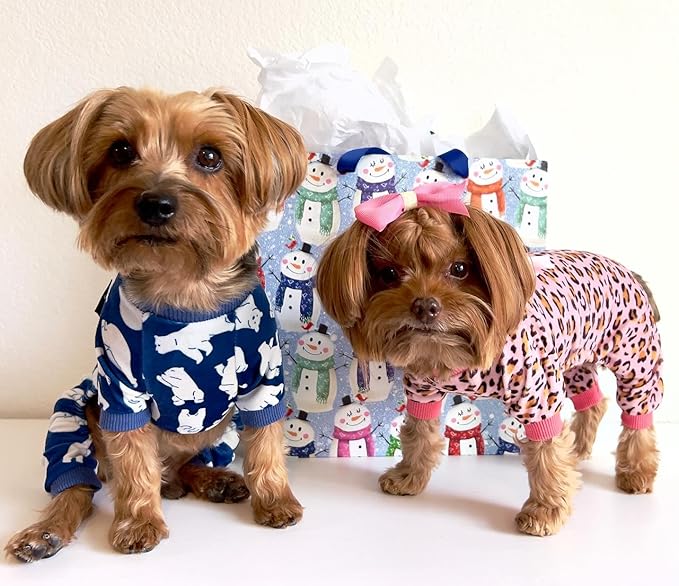 Fitwarm Polar Bear Dog Pajamas, Dog Clothes for Small Dogs Girl Boy, Pet Onesie with Feet, Cat Outfit, Lightweight Velvet, Royal Blue, White, Small