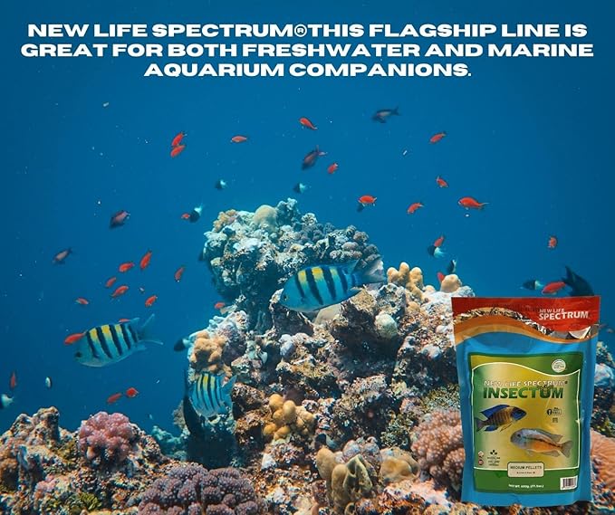 New Life Spectrum INSECTUM 600 G. 2-2.5 MM Medium Sinking Pellet Food NLS