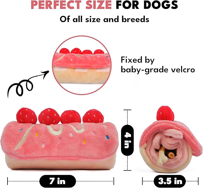 Dog Enrichment Toys, Dog Puzzle Interactive Toy, Puppy Birthday Cake Toy for Boredom and Stimulating, Slow Feeding Snuffle Mat Crinkle Gift for Small and Medium Dogs