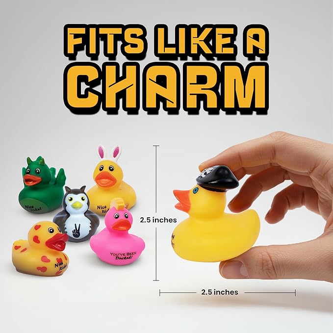 Rubber Ducks with 5 Fun Themed Logos for Jeep Ducking – 25 Pack of Assorted Mini Duckies with Variety Designs for Off-Road Duckers, Trail Gifting, Dashboard and 4x4 Fun, Bulk Rubber Duck for Adults