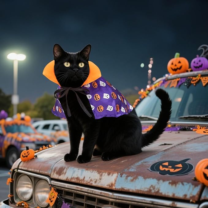 PETLESO Halloween Pets Costume for Cats, Small Dogs, Rabbits Cat Cape Cosplay Party Dog Cloak Costume Cat Halloween Costumes