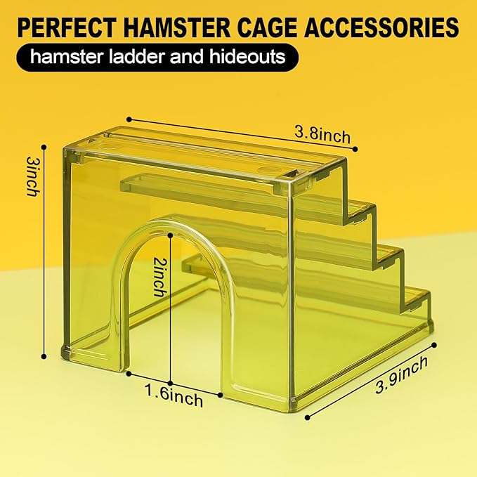 Hamster Hideout Ladder Bridge,Hamsters Climbing Toy,Climbing Ladder with Hamster House,Hideout Chamber for Dwarf Hamsters mice and Small Animals Habitat décor (Blue)