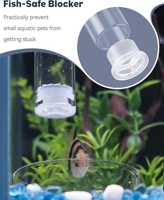 Pawfly Aquarium Fish Feeding Dish Set – Clear Glass Shrimp Feeder Tube with Dish & 2 Suction Cups, Fish Tank Feeding Supplies for Shrimp, Betta and Tropical Fish