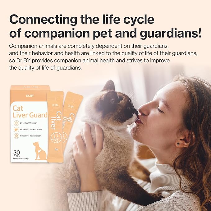 Doctor By Cat Liver Guard Squeezable Liver Supplement for Cats Feline Hepatic Support with Milk Thistle, Artemisia annua(SPB-201), Taurine lickable Formula Individually Packaged
