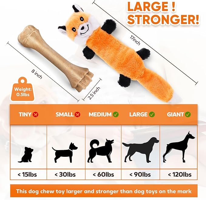 Dog Toys for Aggressive Chewers, Indestructible Dog Bones for Aggressive Chewers, Tough Chew Toy for Heavy Duty Dogs, Big Teething Toys with Durable Nylon for Large/Medium Breed Puppies