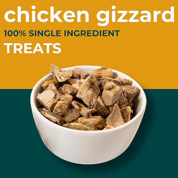 Momentum Carnivore Nutrition Freeze-Dried Chicken Gizzard Cat Treats – Single-Ingredient, All-Natural, Grain-Free Treats – 1.9 oz Bag