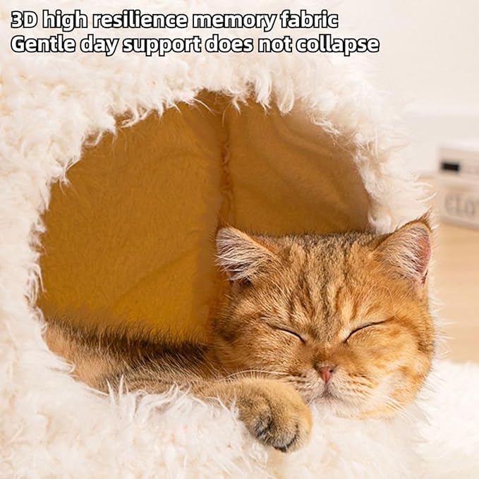 Animal Design Pet Bed Cat Dog Bed for Indoor Cats Pet Tent Cave with Removable Cushion Plush Half-Enclosed Warm House for Cats Small Dogs Kitten Puppy Sleeping (Alpacas,Medium)