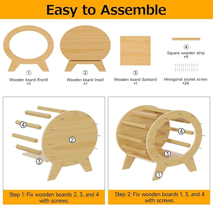 Pine Wood Cat House - Shelter for Cats,Elevated TV Shaped Solid Wood Pet Cabin for Cats,Chickens,Guinea Pigs. Suitable for Indoor,Balcony and Hallway. Easy Assembly, Weather-Resistant.