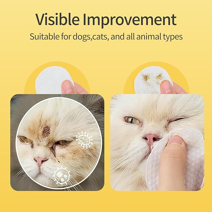 MIOSSZI 520 PCS Pet Eye Wipes for Dogs & Cats Tear Stain Remover Wipes for Dog Eyes Wipes Gently Remove Tear Stain, Debris, Discharge Hypoallergenic Cat Eye Wipes Pet Cleaning for Eyes Grooming Wipes