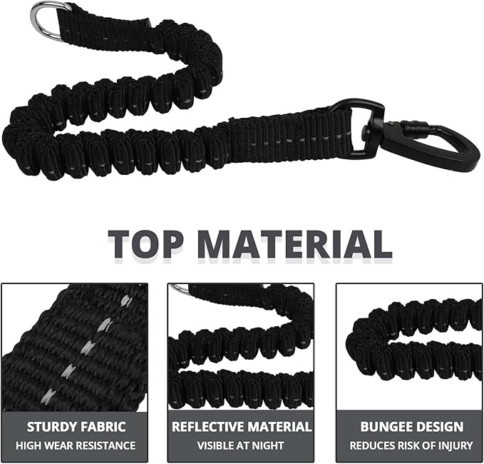 jenico Long Dog Leash 50FT: Heavy Duty Rope Leashes for Dogs Training with Swivel Lockable Hook Reflective Threads Bungee and Padded Handle - Dog Lead for Large Small Medium Dogs Outside Walking