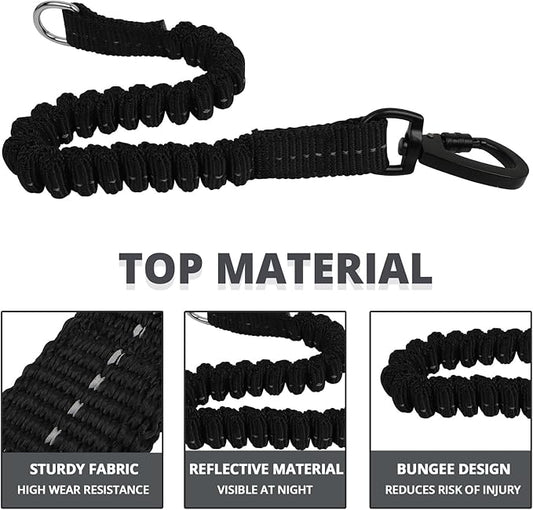 Long Dog Leash 15 FT: Heavy Duty Rope Leashes for Dogs Training with Swivel Lockable Hook Reflective Threads Bungee and Padded Handle - Dog Lead for Large Small Medium Dogs Outside Walking Hiking