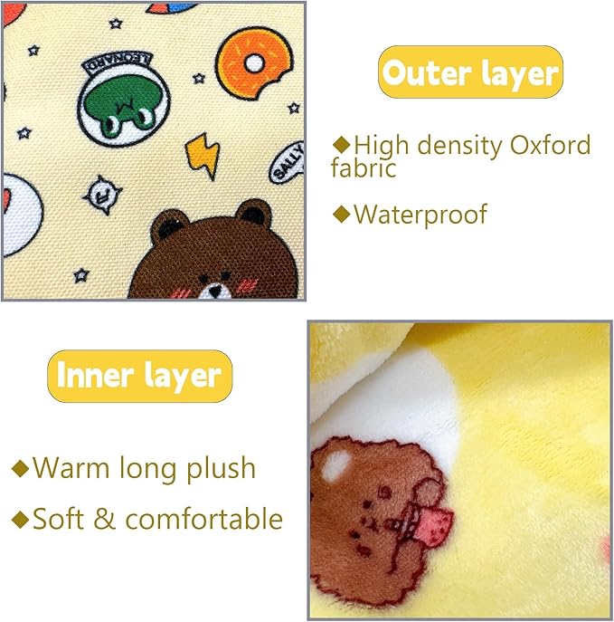 Sugar Gliders Sleeping Pouch Bag Hamster Cotton Hanging Flannel Warm Bed Hideout with Hooks Glove Small Pet Nest Bed for Squirrel Rat Hedgehog,Yellow