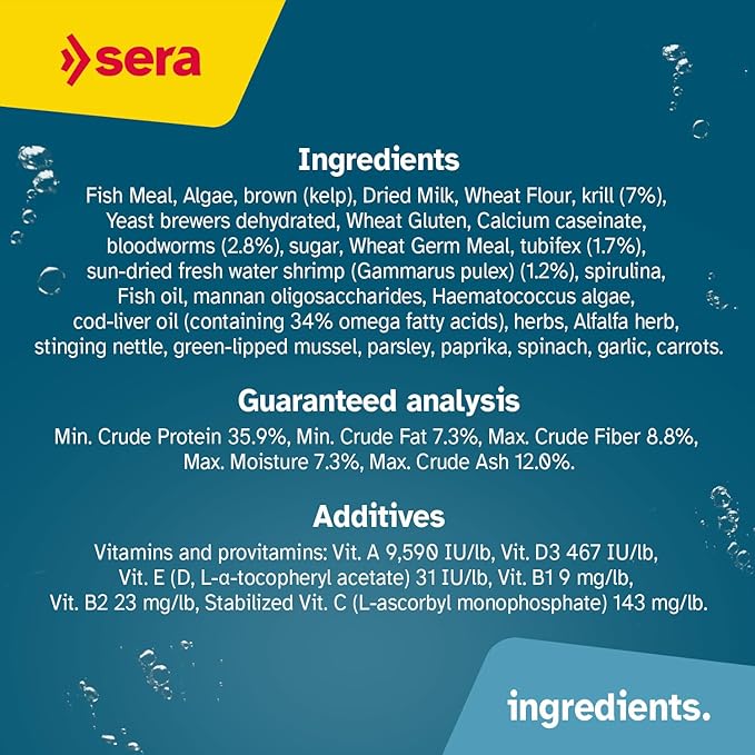 Sera O-Nip Nature 24 Tabs 0.6 oz | Complete Feed for All Ornamental Fish | Adhesive Tablets Stick to The Aquarium Glass | High Protein | No Dyes & Preservatives | with Bloodworms, Krill & Tubifex