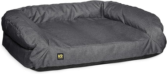 K9 Ballistics Tough Bolster Nesting Pillow Sofa Dog Bed with Removable Washable Cover - Durable, Water Resistant with Nonskid Bottom - XX-Large, Titanium Premium Finish