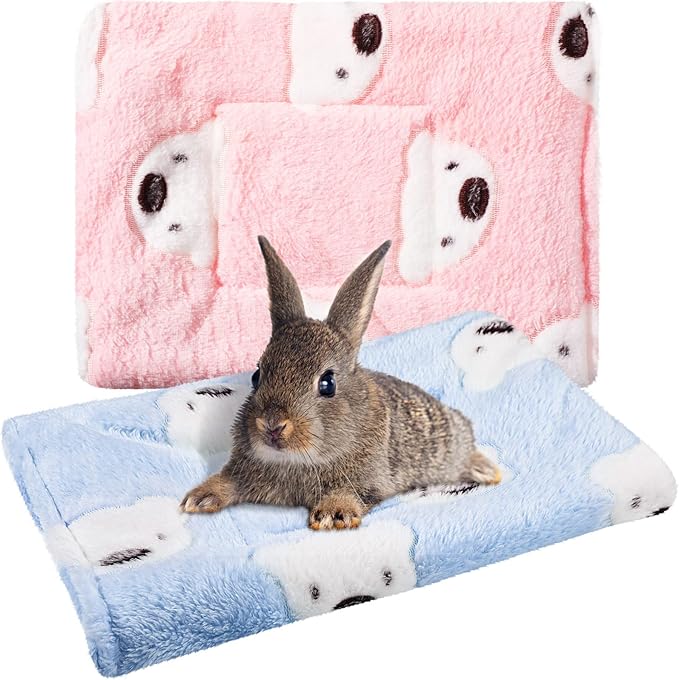 Jetec 2 Pieces Guinea Pig Hamster Warm Mats Bed Hamster Sleep Pad Squirrel Hedgehog Soft Cushion Rabbit Chinchilla Bed Mat House Nest(Cute Color, Bear Pattern)